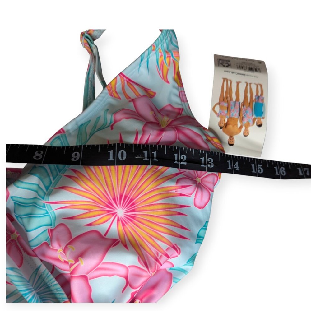 Member's Mark Tropical Floral Wrap One Piece Swimsuit Women's Size Medium NWT - Picture 8 of 13